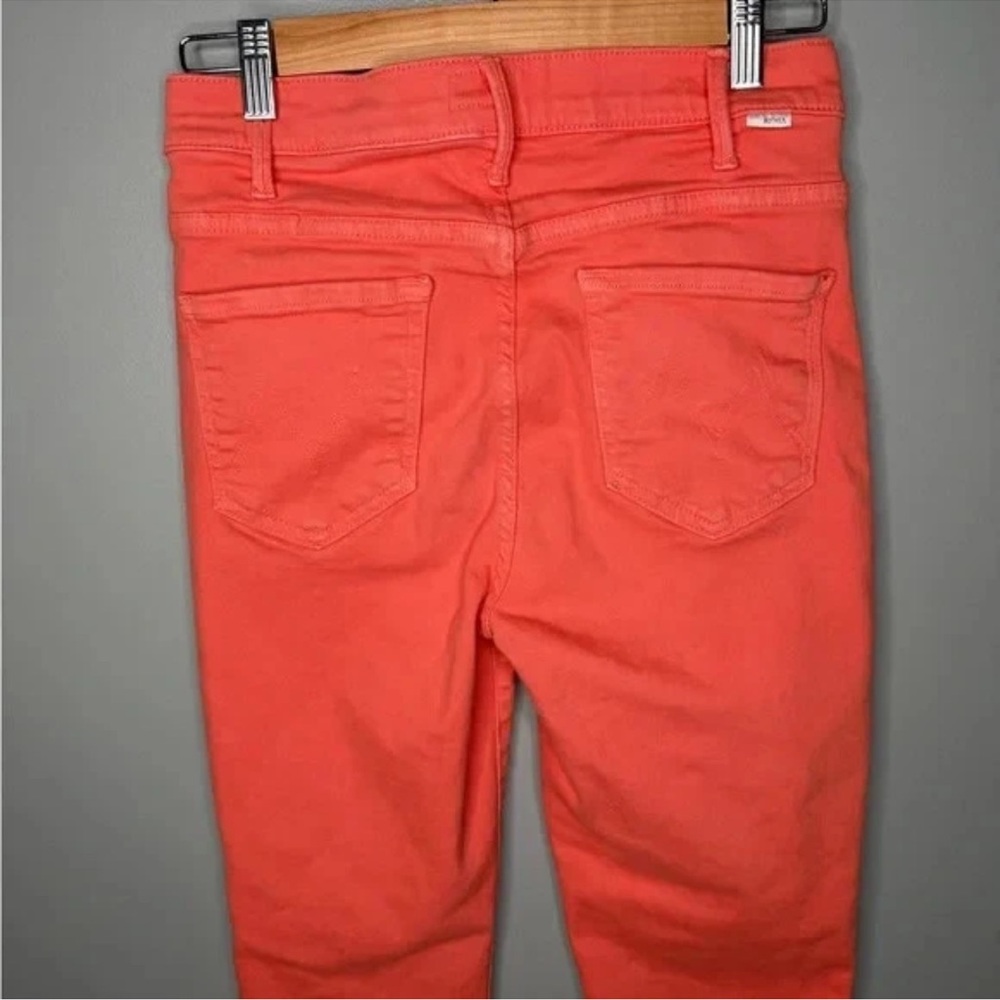MOTHER The Hustler Ankle Fray Jeans Persimmon Coral Size 28 Cropped - Picture 7 of 12